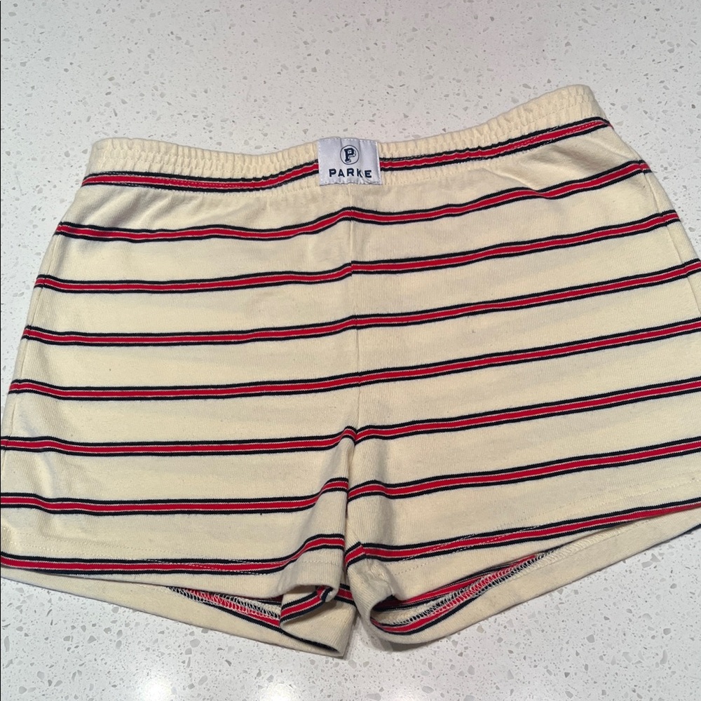 Parke mini cotton shorts red white blue size small